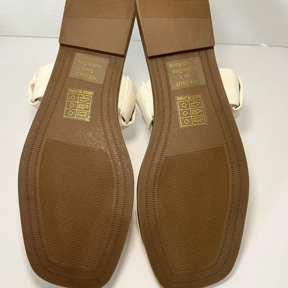 Journee Collection Cream Sandals with Wide Straps - Picture 6 of 7